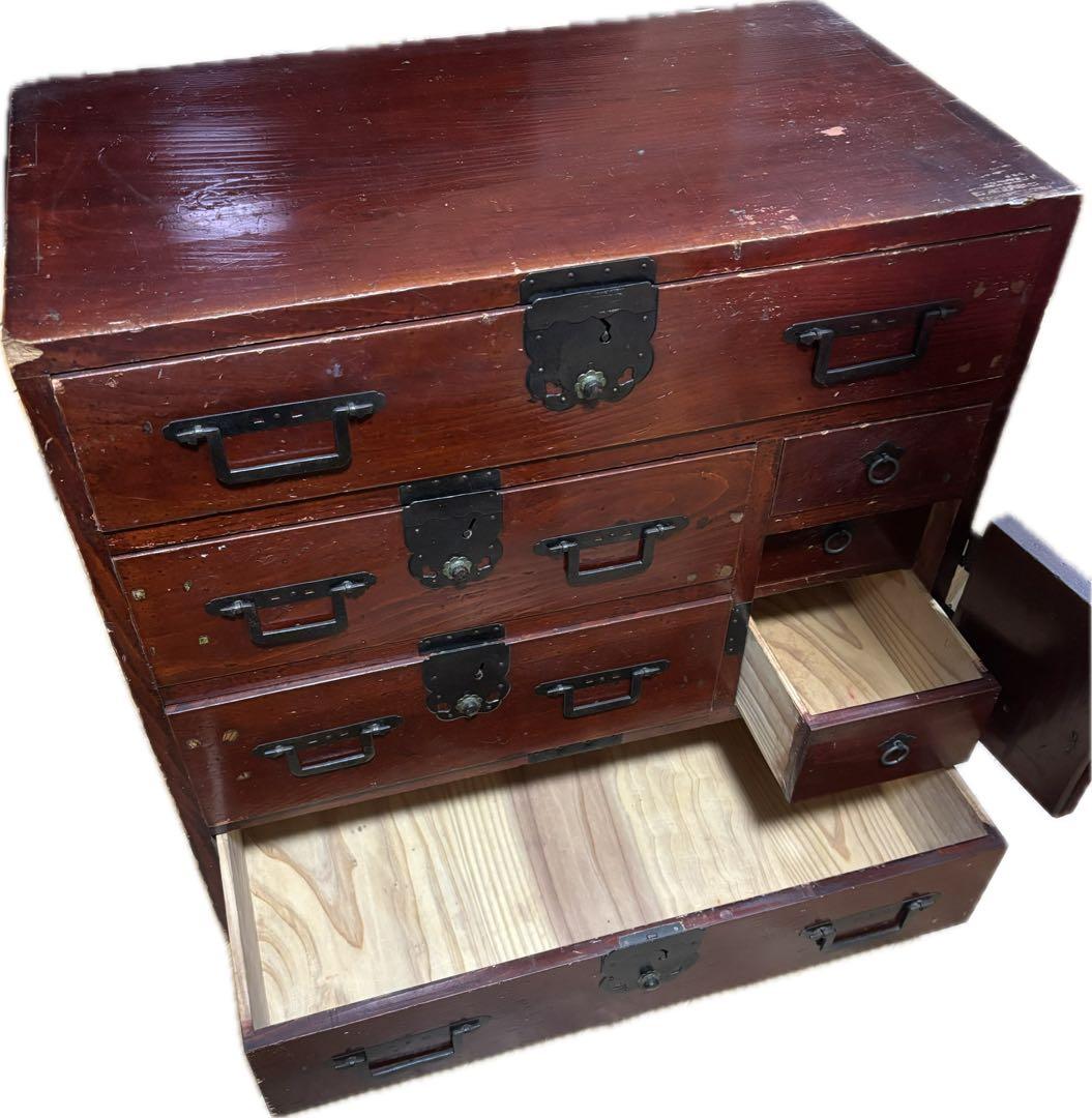 100年物 レア 和タンス 収納棚 レトロ ヴィンテージ 天然木 小物収納 骨董