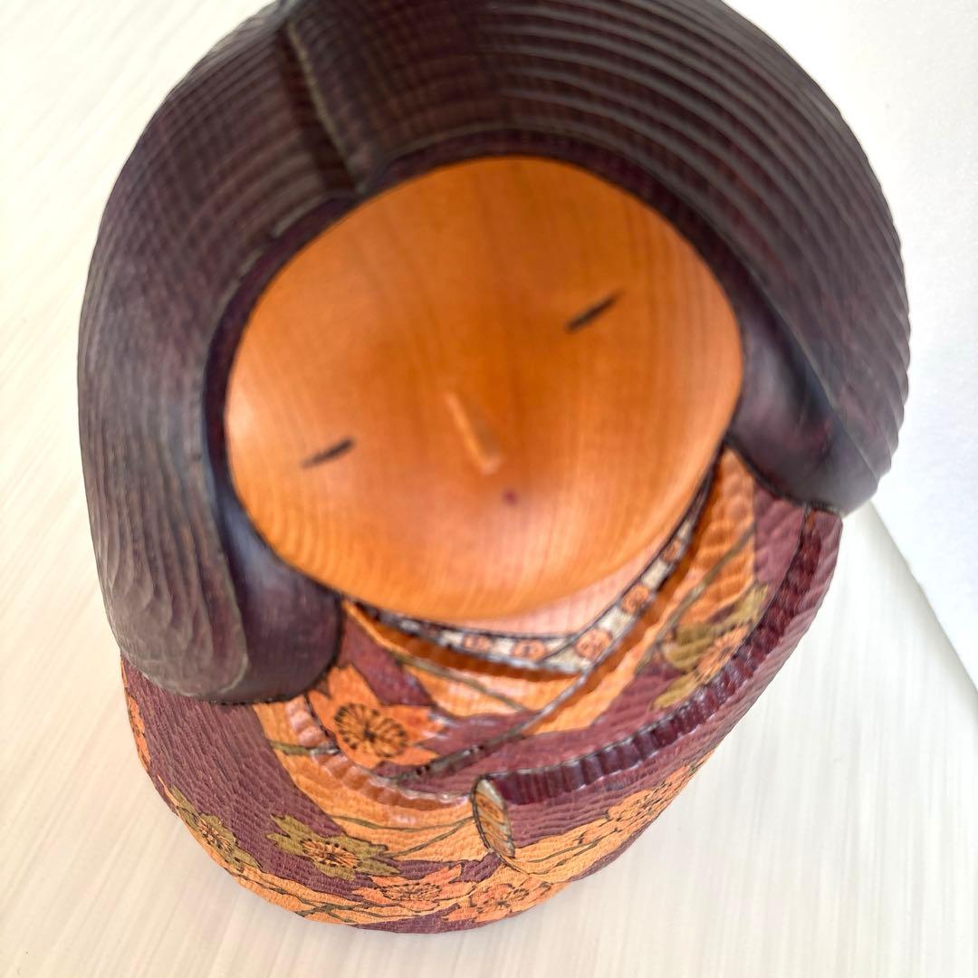 木彫り創作こけし　井口悟　「桜花」