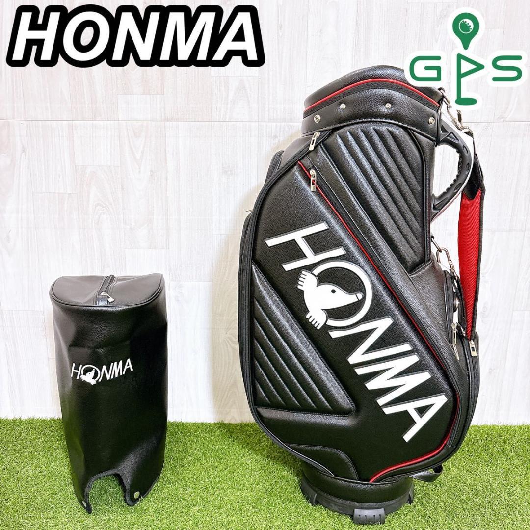 美品 HONMA ホンマ キャディバッグ 合皮 PUレザー 本間 ゴルフバッグ
