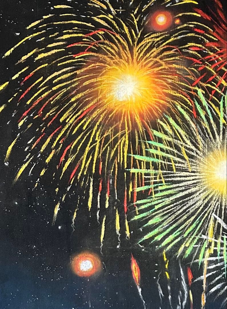 花火 パステル画 原画 54.0×39.5
