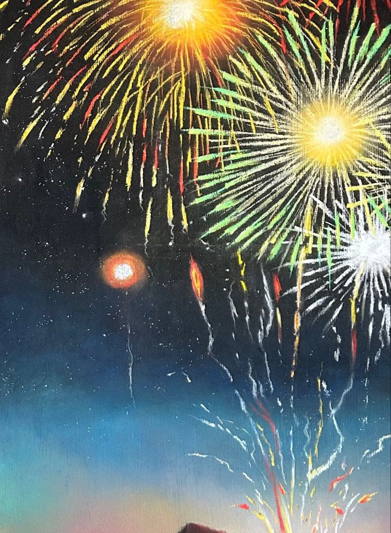 花火 パステル画 原画 54.0×39.5