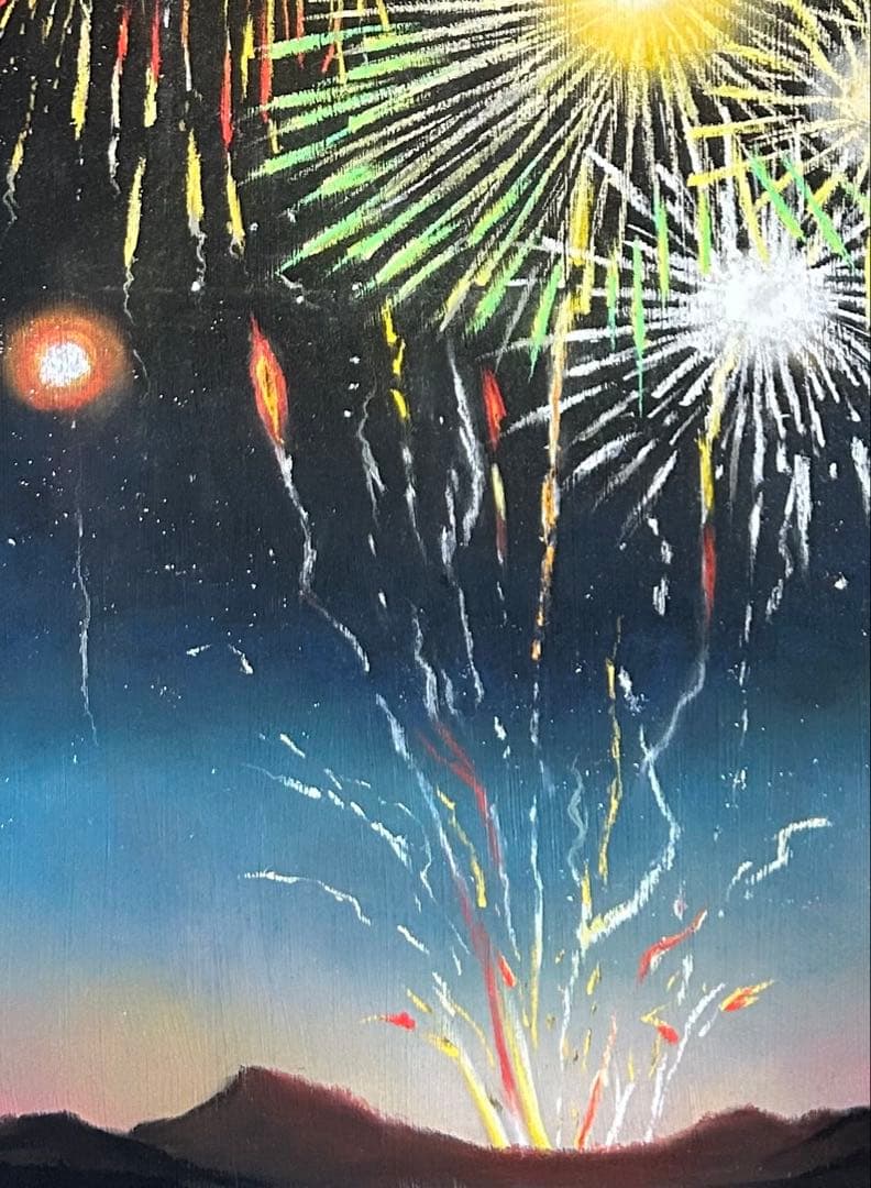 花火 パステル画 原画 54.0×39.5