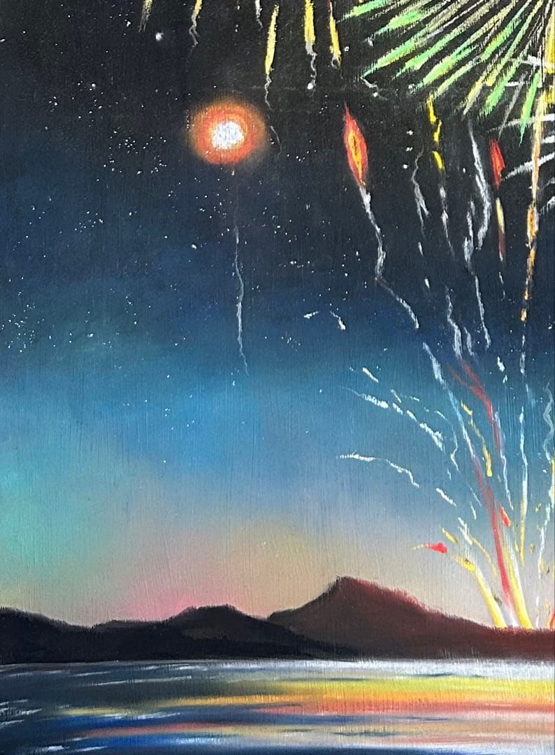 花火 パステル画 原画 54.0×39.5