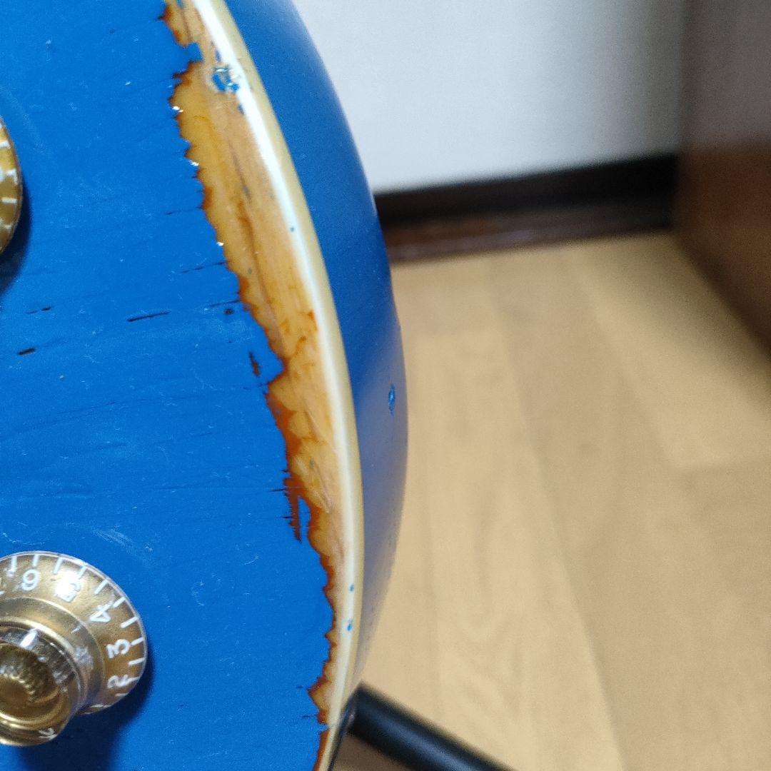 レスポール系改造　オーバーラッカーブルー　レリック少々