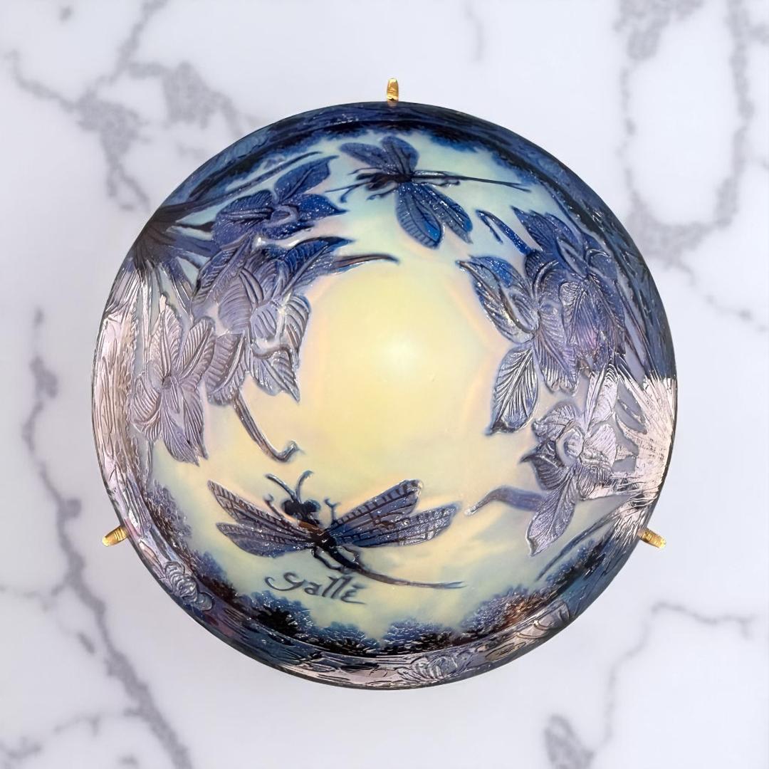 【証明書付】高さ23cm 幅19.5cm エミールガレ ランプ カメオ彫