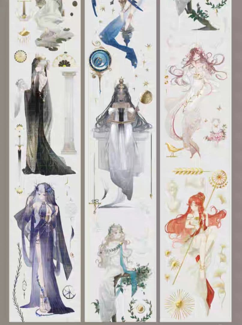 巻売 551★ 海外 マスキングテープ マステ PET 装飾 人物 金ホロ