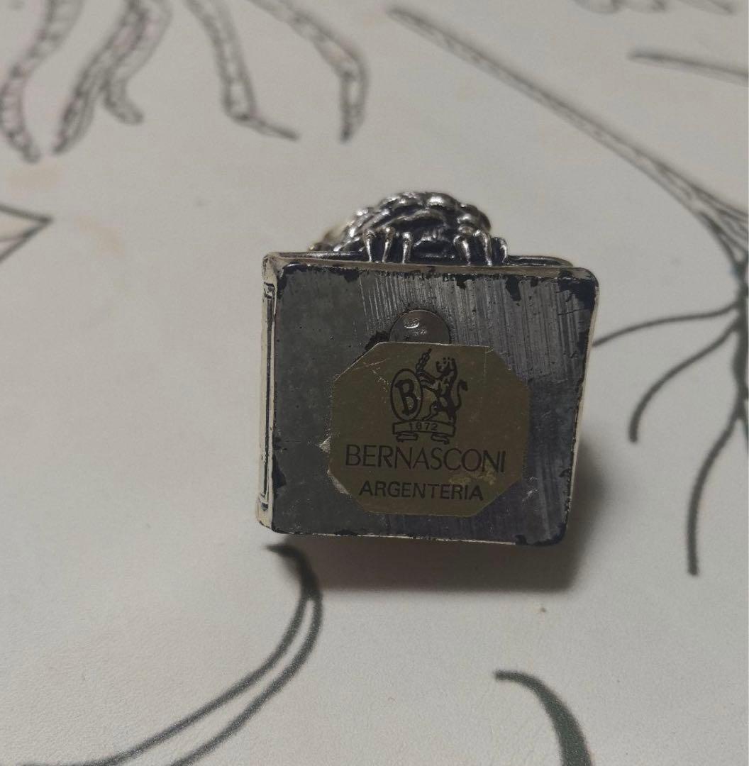 イタリア製・老舗名門　BERNASCONI 純銀（800シルバー）フクロウ置物