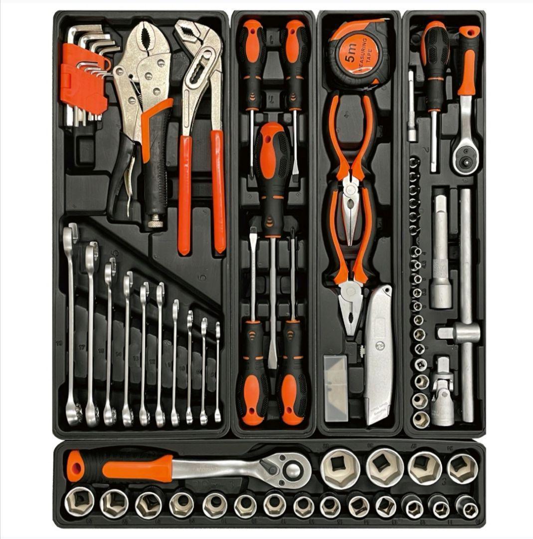 85pcs ツールセット ガレージツール 整備工具セット 車 家庭修理 DIY