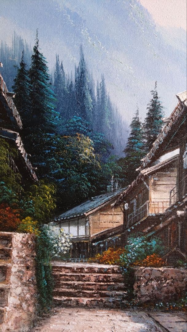 人見友紀　伝説の逃亡画家　油彩画　油絵　風景画　妻籠宿　人見友紀