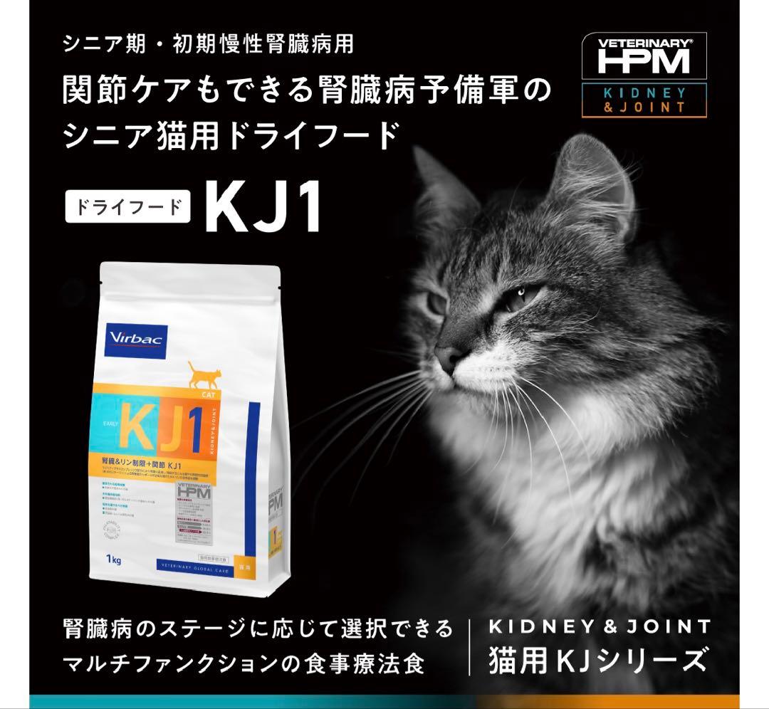 VETERINARY HPM 猫用 腎臓&リン制限関節 KJ1ドライ1kg×3袋