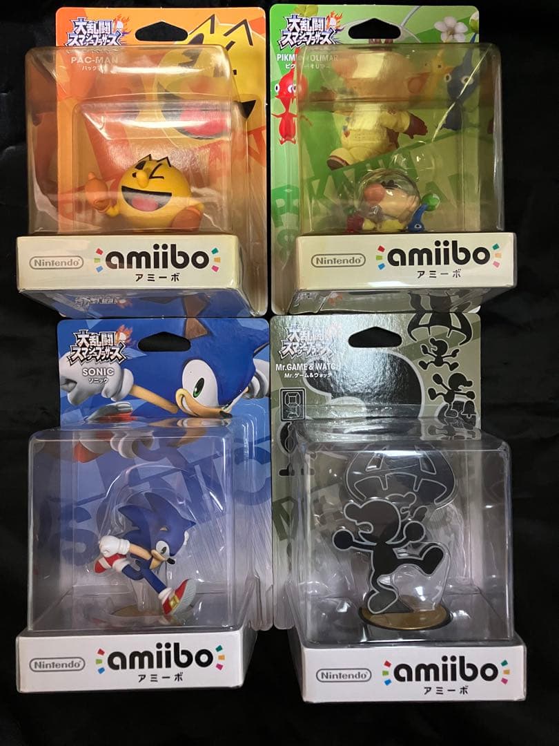 〈amiibo〉初期版パックマン、ソニック、ゲーム&ウォッチ、ピクミン&オリマー