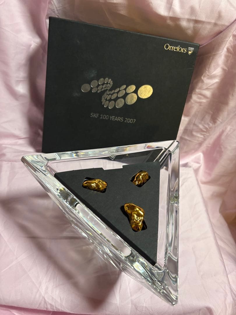 【希少】Orrefors オレフォス SKF 100周年記念 クリスタルオブジェ