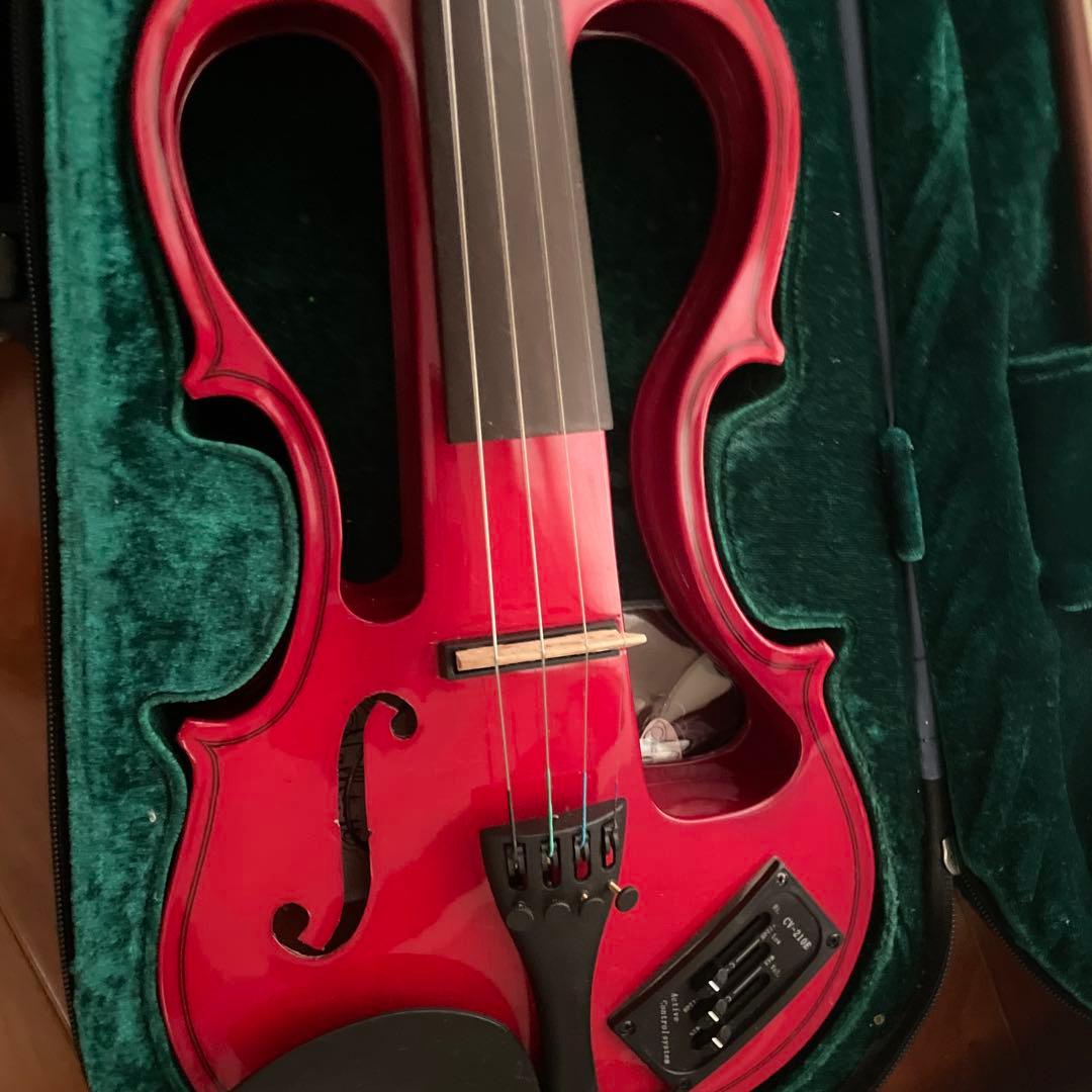 エレクトリックバイオリン レッド ケース付き