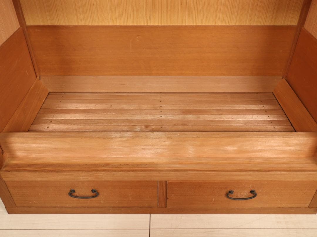 BK242　茶道具　置水屋　箪笥　茶箪笥　網代扉　煎茶棚　収納棚