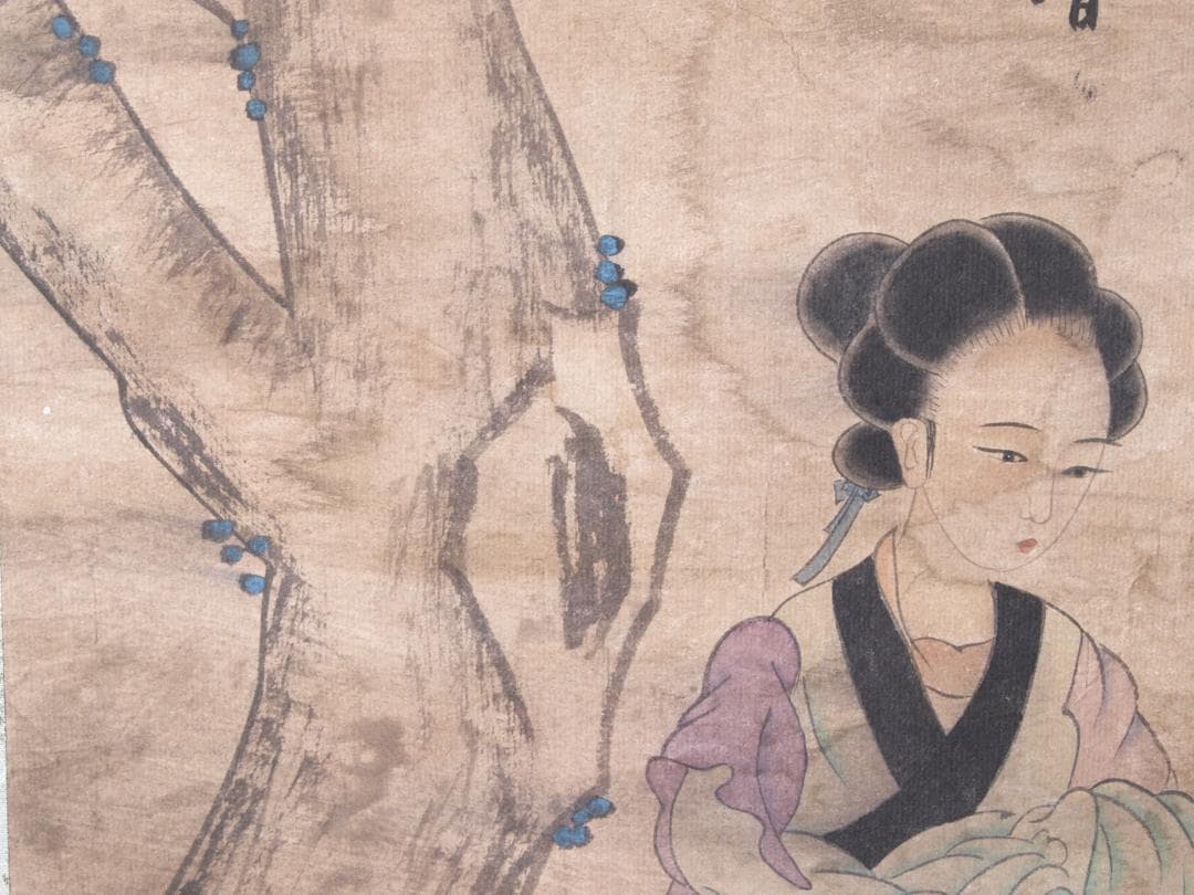 中国荆浩　 清末 肉筆保證 唐物唐本　掛け軸　捲り AK612A12-2