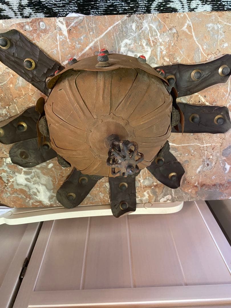 鳳羽兜♦️入手困難 中国歴史アンティーク 獅子型金具 中国武具２点セット♦️送料込