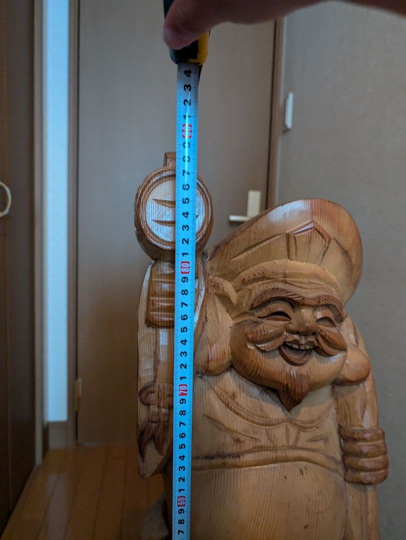 貴重品木彫り 大黒様像 約60cm