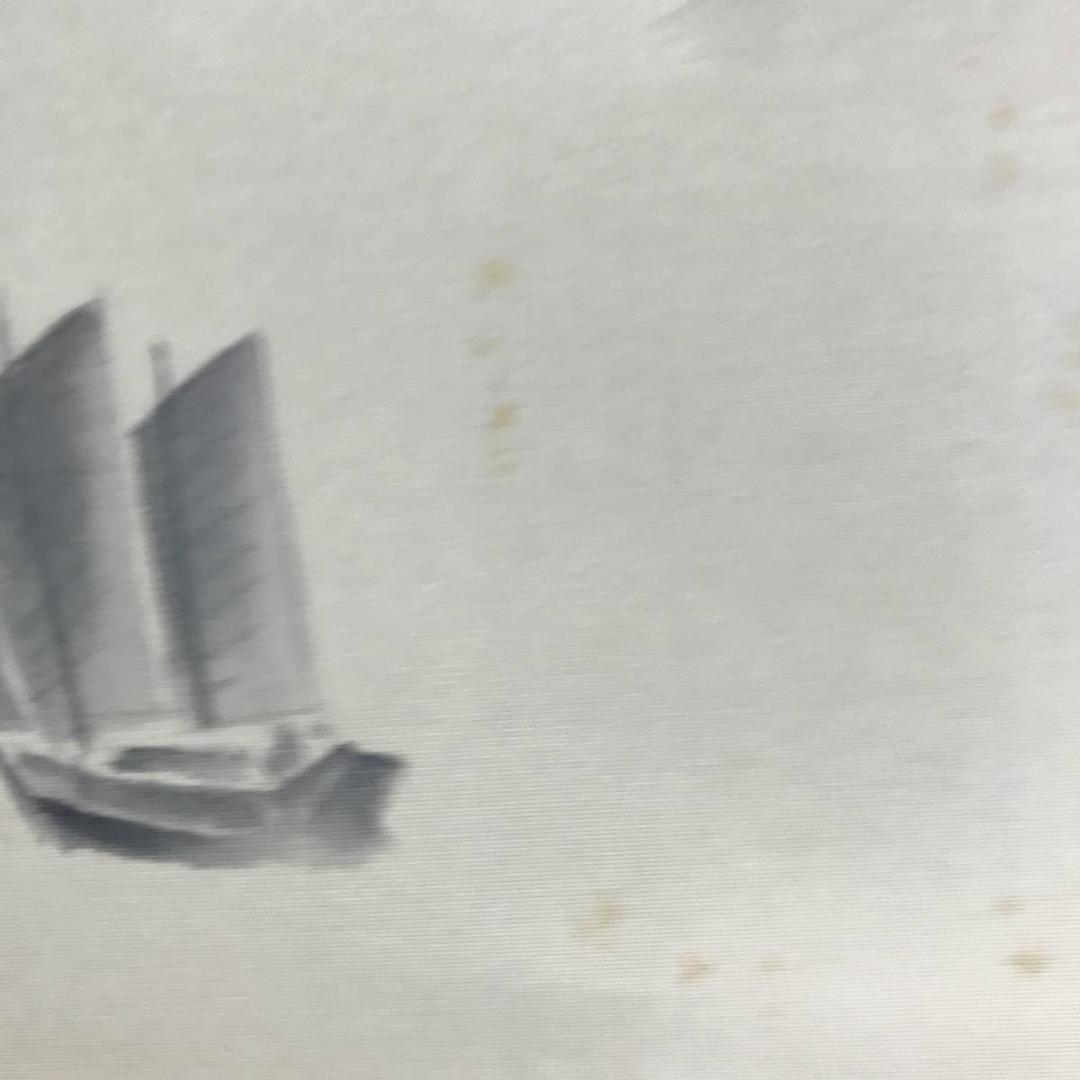 【真作】大智勝観/内海雨後/山水図/横物/掛軸/名家伝来/AD-130