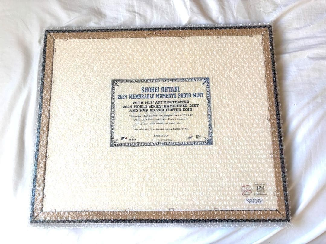 大谷翔平MVP記念/額 /ドジャース記念/認証書付/MLB公式/限定500