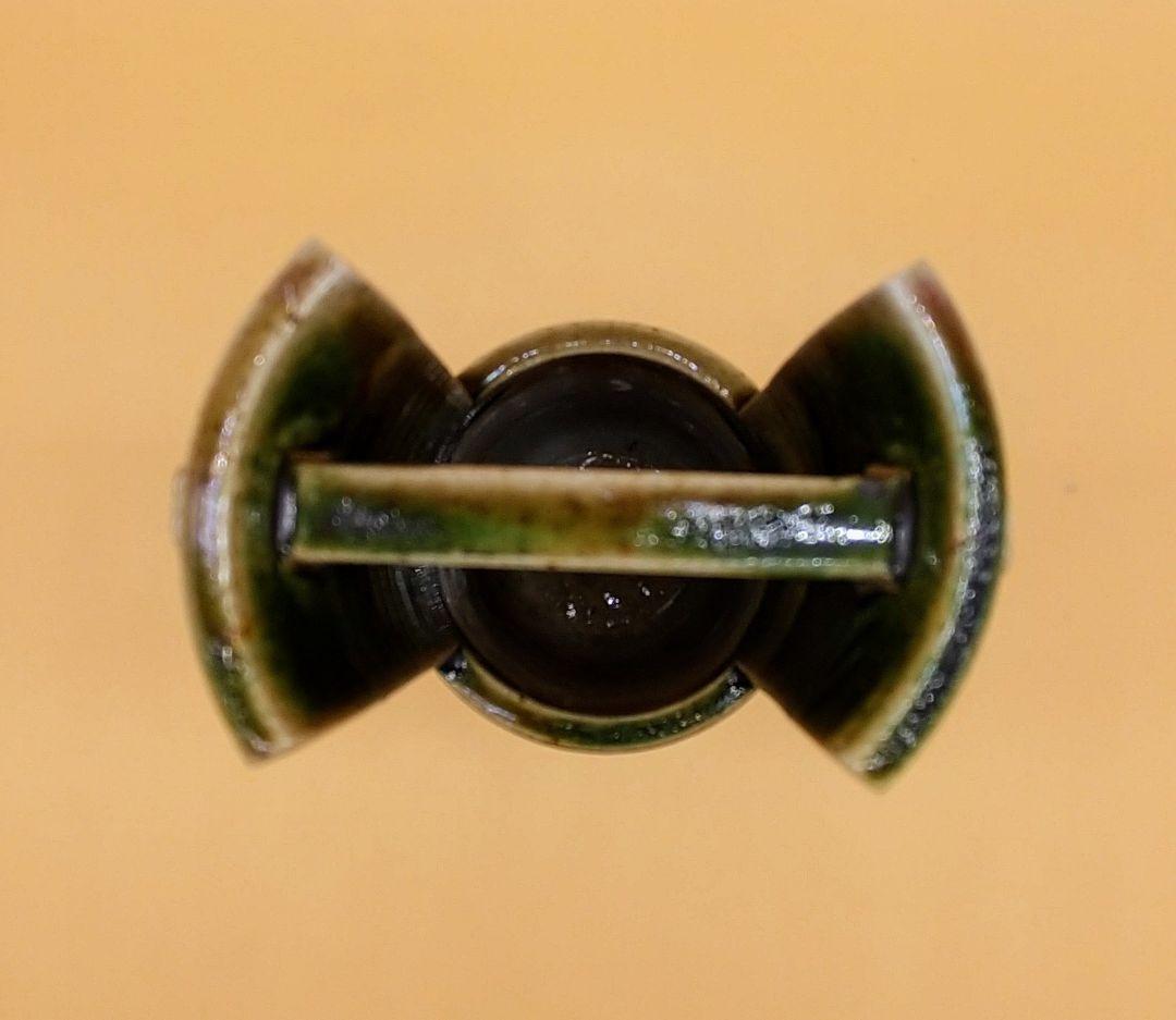 寺田美山 三代 織部焼 花立 手桶