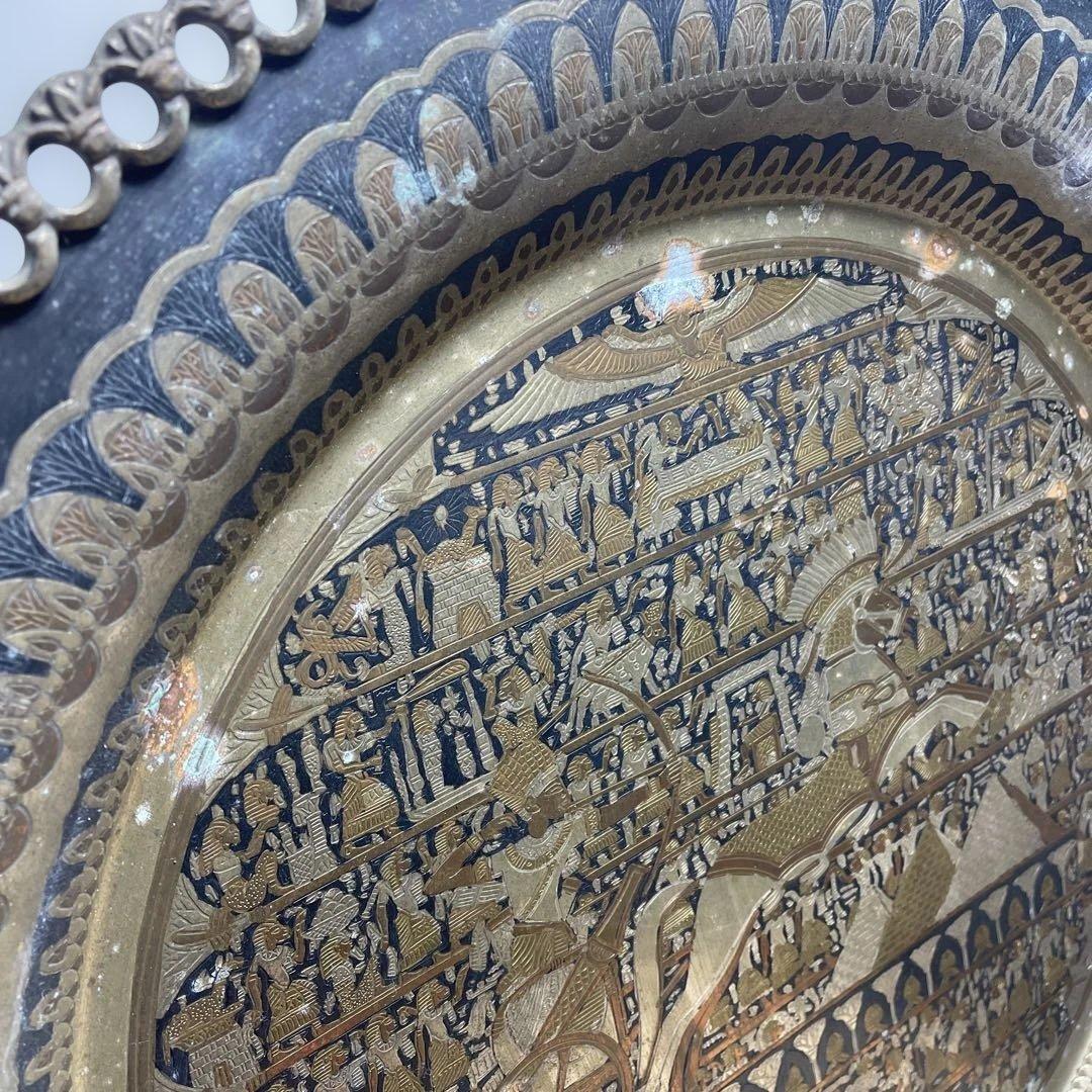 MR-496A エジプトの戦士彫刻装飾 壁画 プレート 装飾品ビンテージ マニア