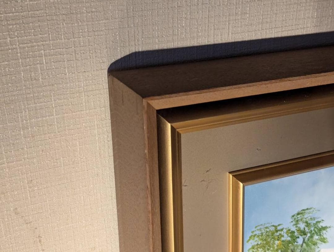 【真作】絵画　工藤昭重　油彩10号　北アルプス　緑映える風景画　W133