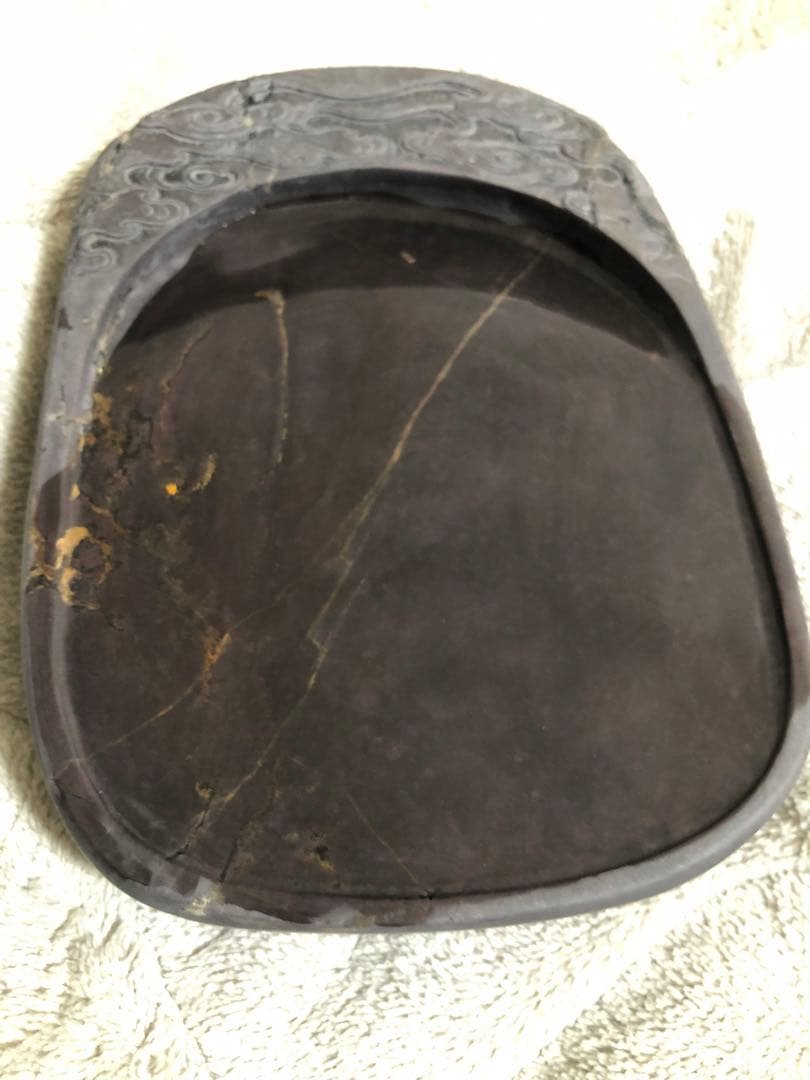 硯【端渓硯　胭脂暈・蕉葉白・火捺・金綫など】◆6.5吋◆上質箱◆旧老坑水巌坑美石