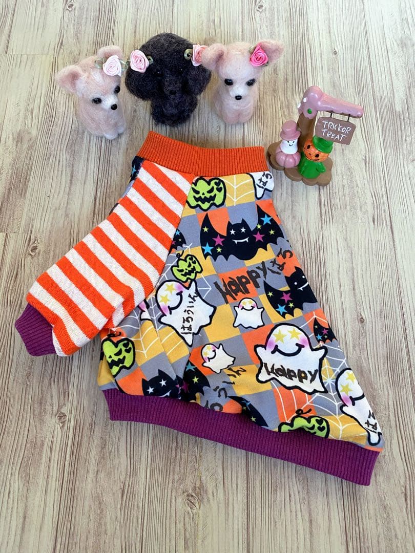 犬服  ラグラン(Ｓ)   ꒡̈⃝Lily꒡̈⃝ハンドメイド  ☆ハロウィン☆