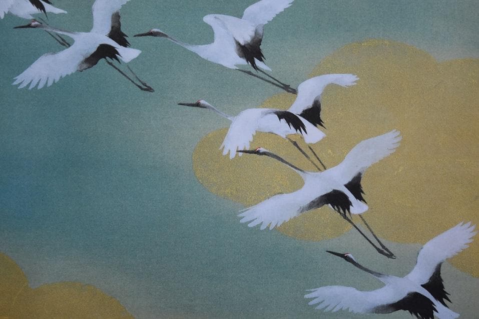 コロナ制圧祈願還元キャンペーン・文化勲章受章・川端龍子　筆（虹の如く）軸装