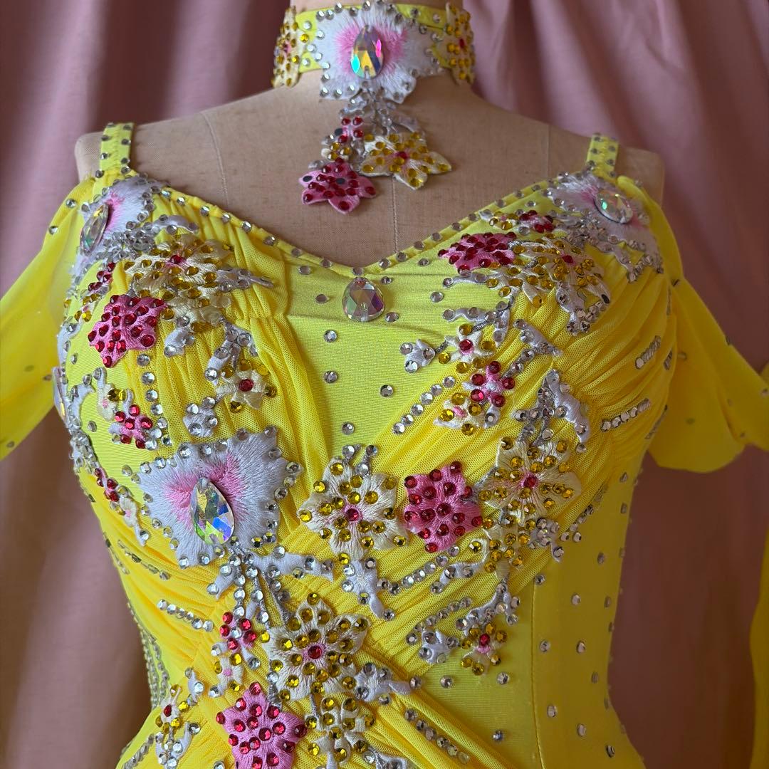 社交ダンス用黄色ドレス