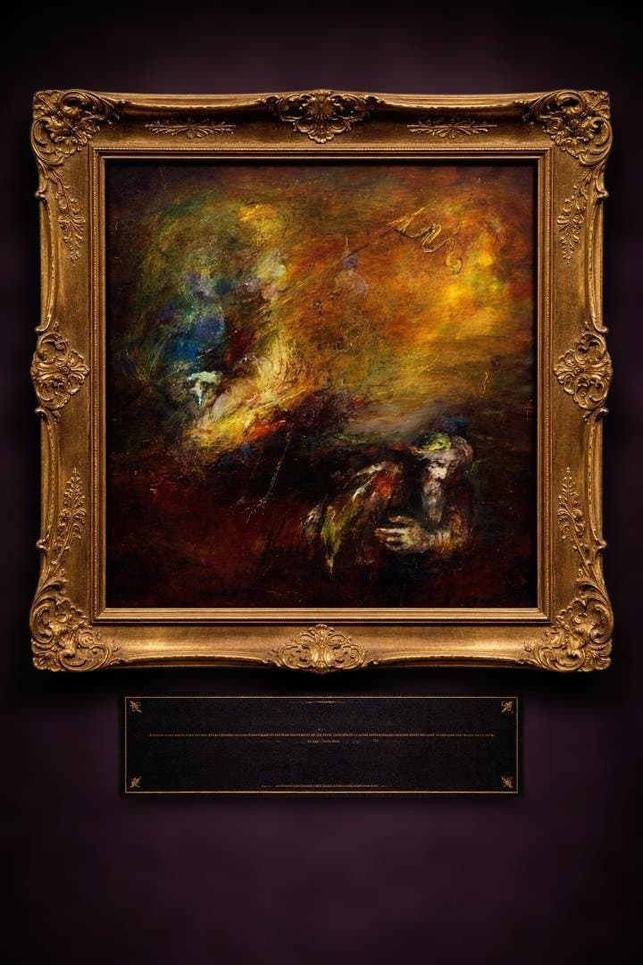 アティラ・サバール 油彩画 ヴィハロス・エイジャカ 40x40cm