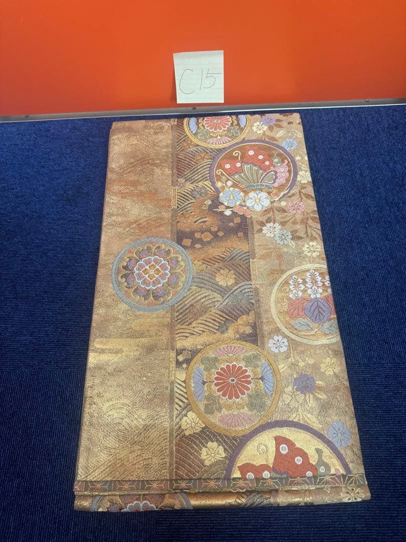 2694袋帯 古代彫金紋 西陣織 金糸　高級上質上品　約440cm 未使用