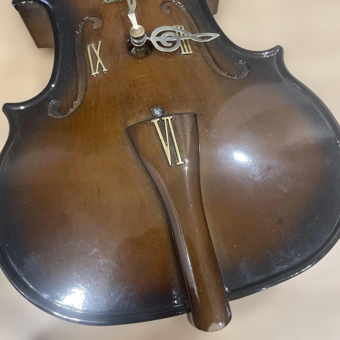 RHYTHM バイオリン型 時計 4MHA03RH リズム時計