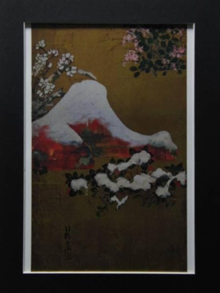 尾形光琳、四季草花図屏風、超希少・大判画集画、新品高級額装付