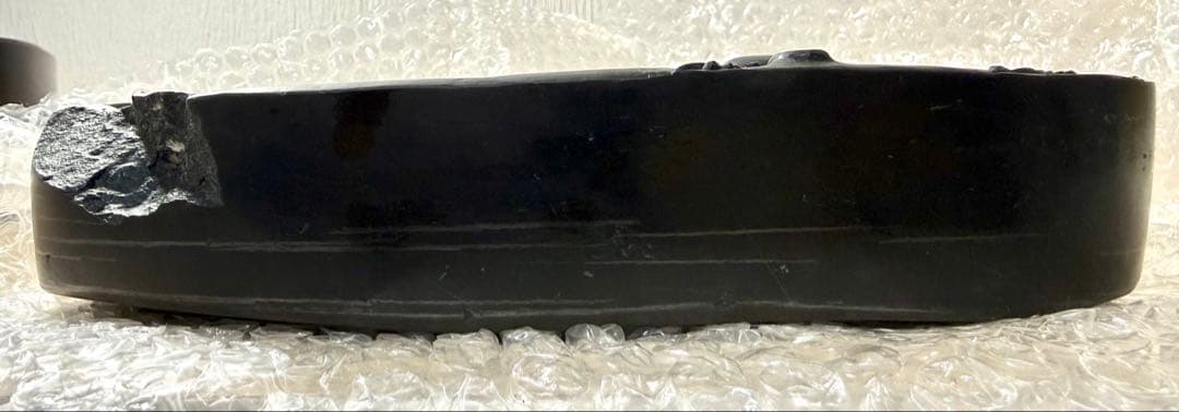 未使用 中国硯 端渓硯 斑点 石眼 硯 書道具 花鳥文 約3キロ