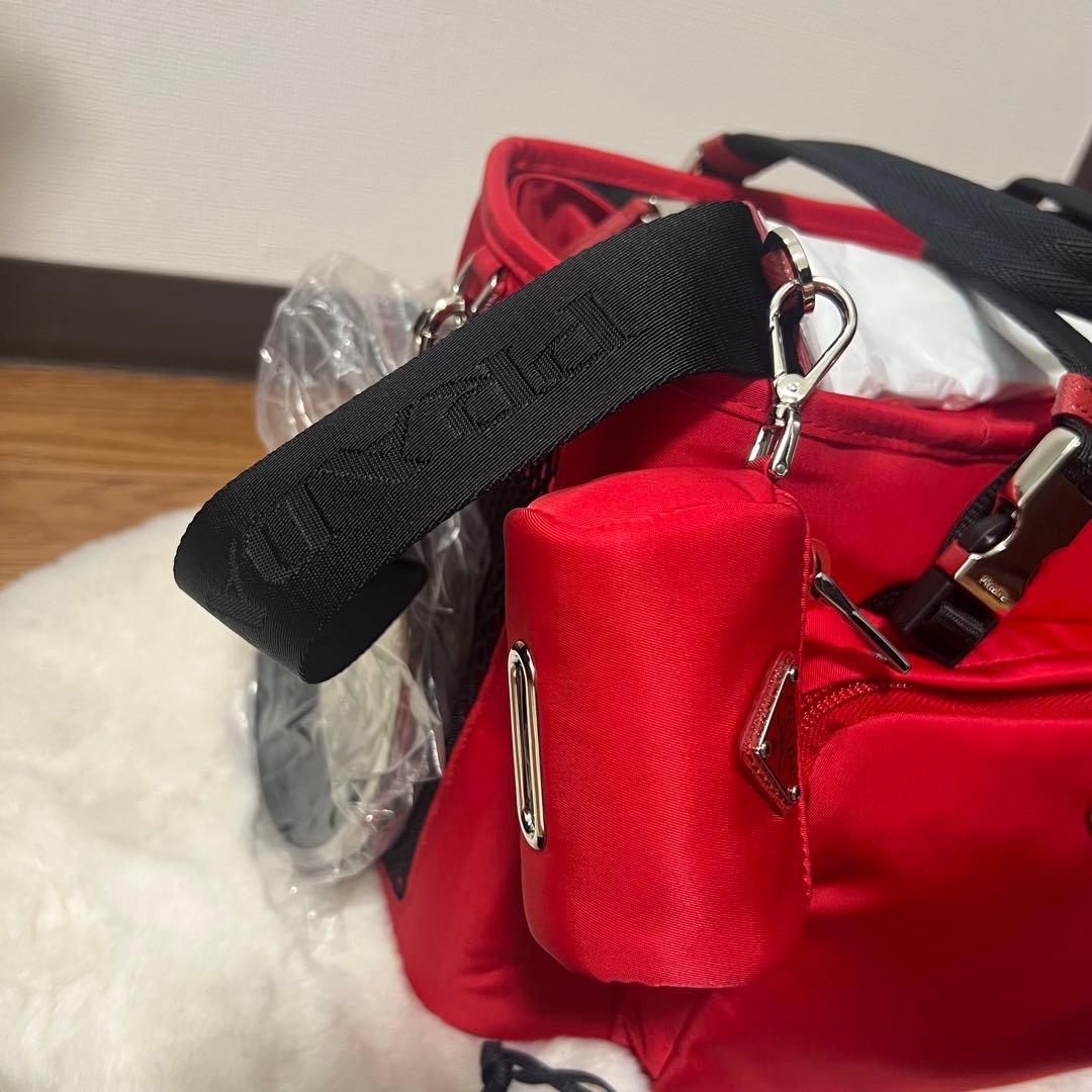 PRADA ペット用 トート キャリーバック レッド 皿、ポーチ付き 新品未使用