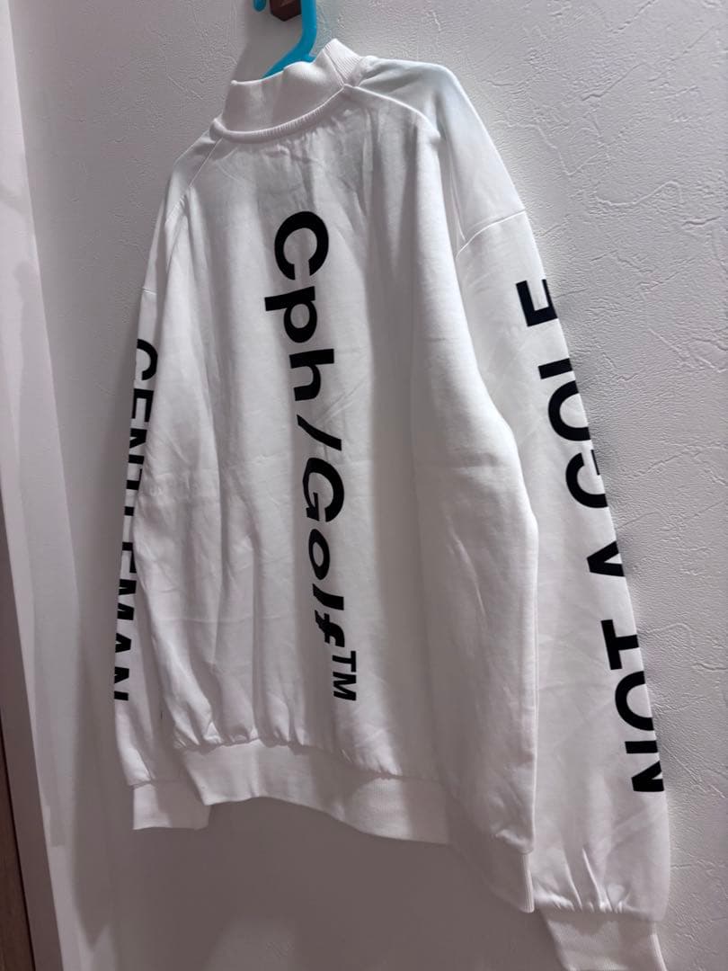 ロゴモックネックシャツ　ホワイト　M