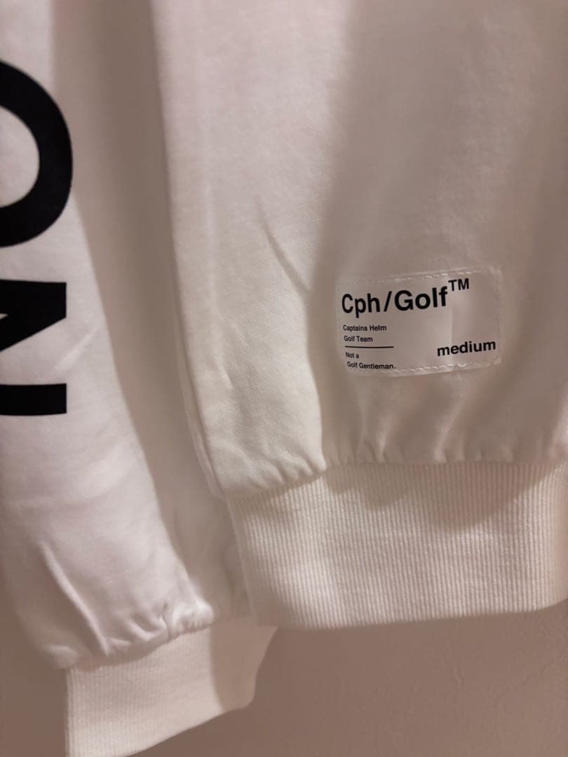 ロゴモックネックシャツ　ホワイト　M