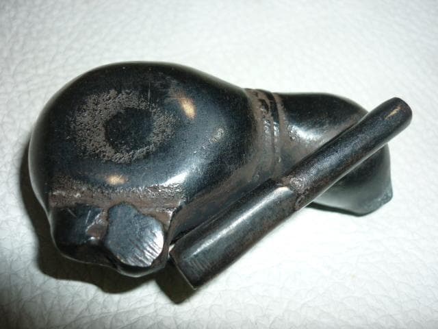 ◆美品 希少 1920年頃（大正時代）!『瓢箪と斧』青銅製 書道 水滴 水差し