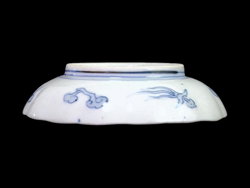 古伊万里 金襴手　鳳凰に龍の図　4寸皿　４枚　D43AS-fbuy5