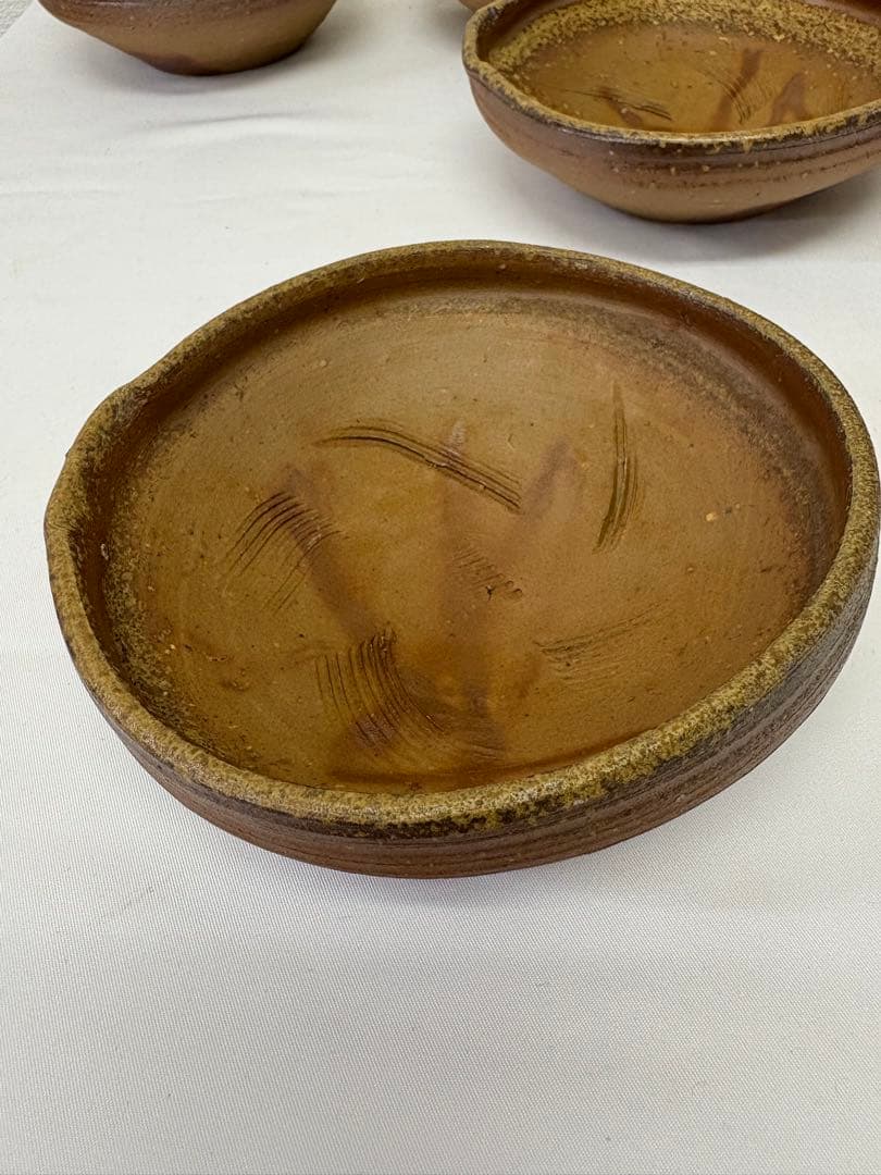 備前焼　中村真　片口　六客揃　共箱　共布