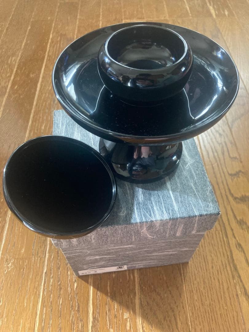 うるし工芸 藤　【高茶台 黒】
