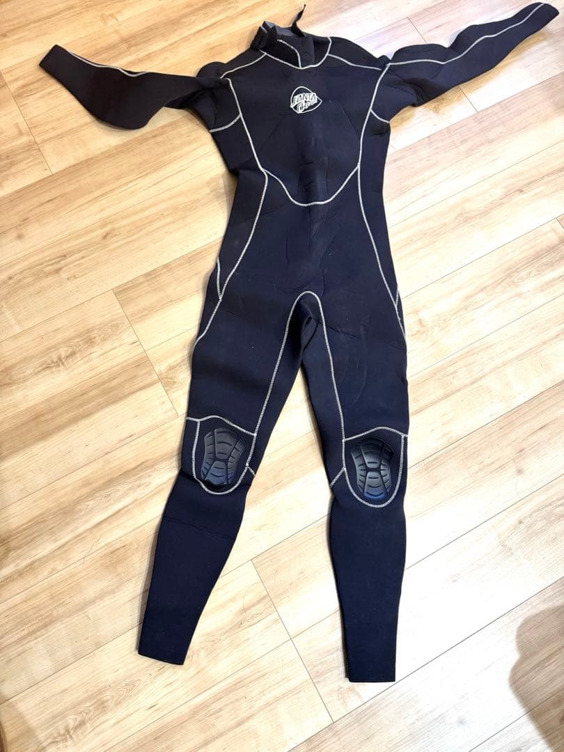 黒 日本プロサーフィン　ウェットスーツ　フルスーツ ジッパー付き フィン付き