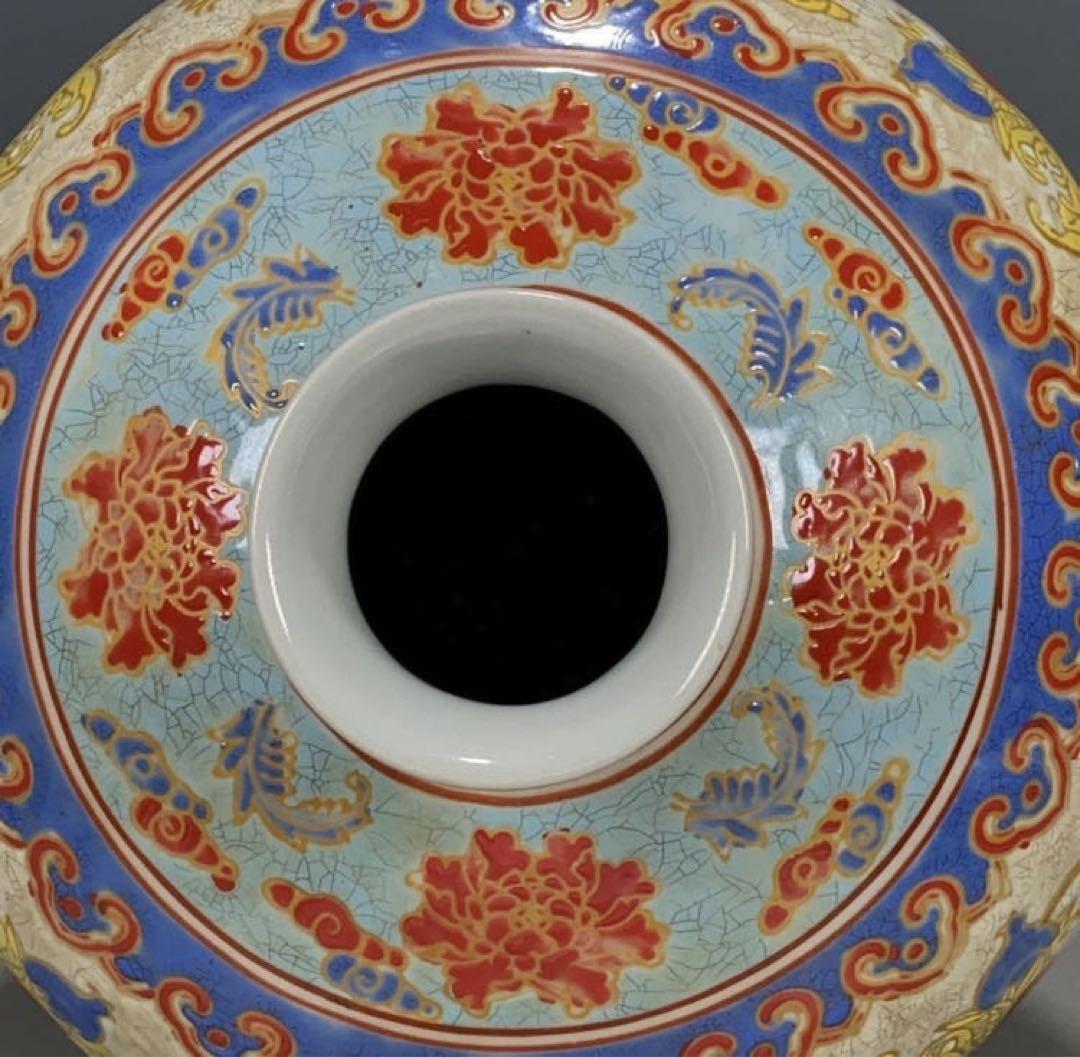 中国骨董品　古美術品　アンティーク商品　大清乾隆年御製粉彩陶器壺　古賞物　希少