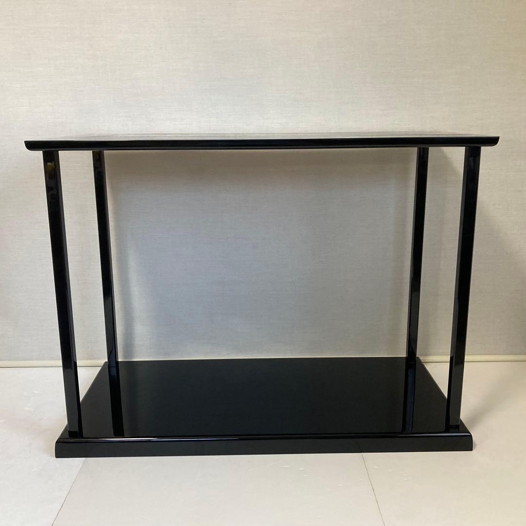 真台子 飾り棚 台 真塗 黒 木製 組立式 大型 和風 茶道具 レトロ