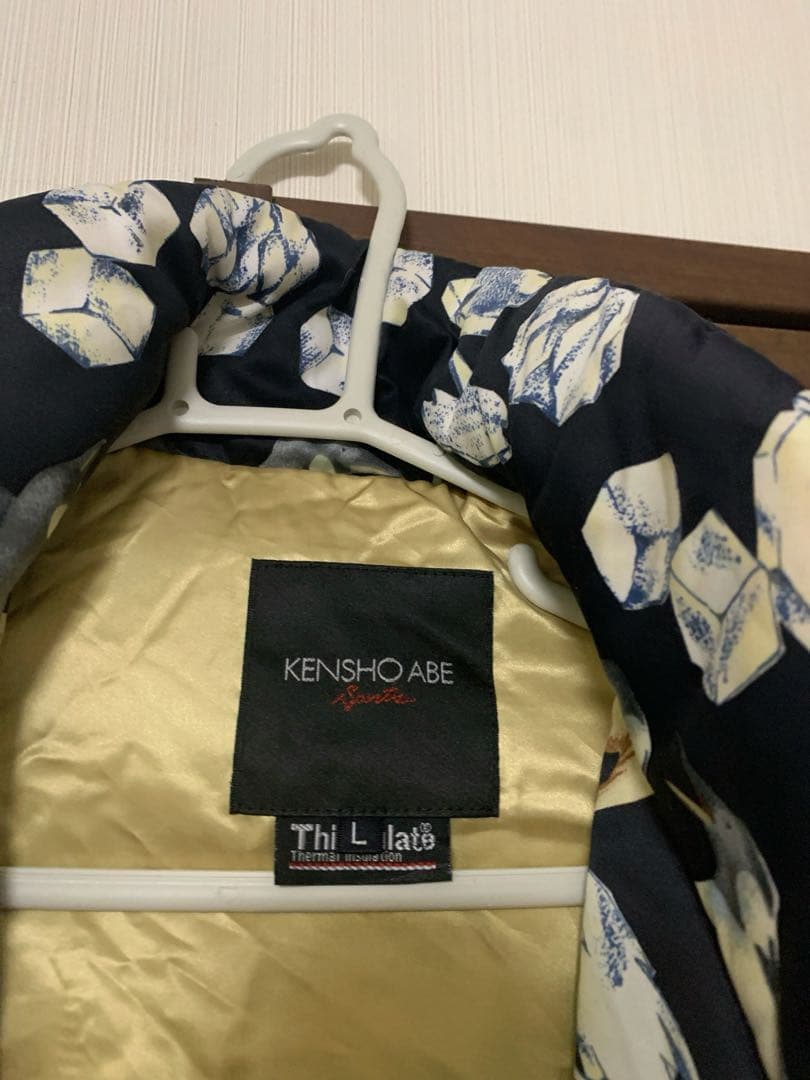 ケンショウアベ 中綿ジャケット　ペンギン　氷柄　レディースフード付きスキーウェア