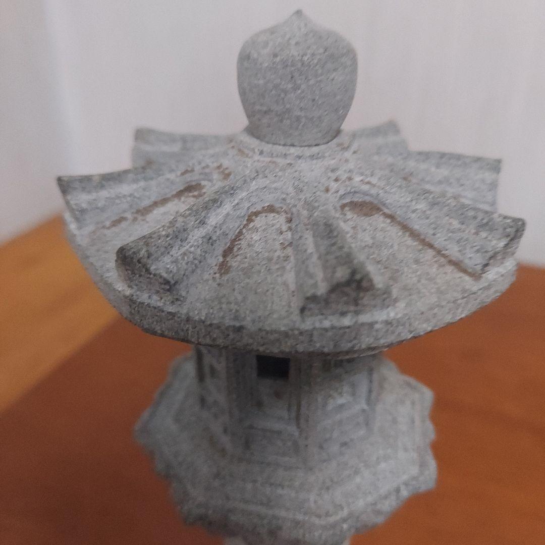 石製 和風灯篭 約25cm グレー