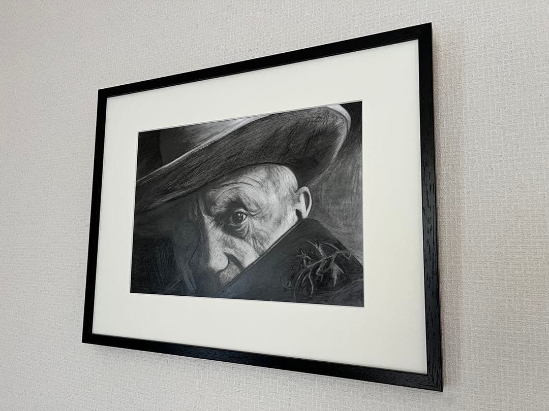 モノクロ鉛筆画 人物肖像 B4サイズ