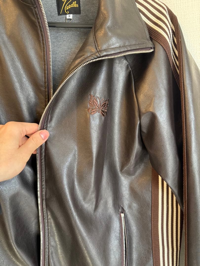 nubian別注　needles レザートラックジャケットs美品