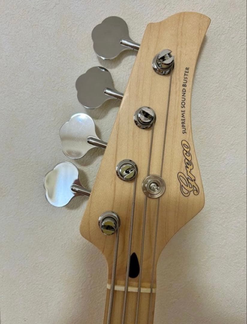 グレコ　ジャズベース ホワイト メイプル指板 WSB-STD 美品 ギグバック付